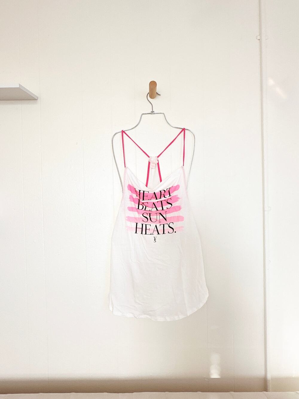 Vintage Y2K Victoria's Secret Pink Graphic Mesh Beach Cover Up Slip Dress S